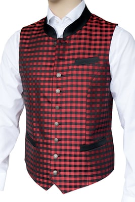 Trachtenmode Hiebaum Herren-Gilet "Rosegger rot"