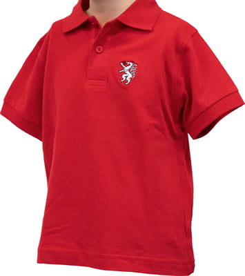 Trachtenmode Hiebaum Trachten-Polo für Kinder, Rot