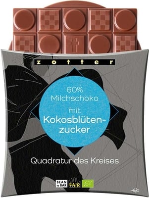 Bio Quadratur des Kreises 60% Milchschokolade mit Kokosblütenzucker - 70 g