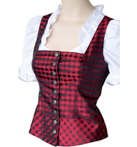 Trachtenmode Hiebaum Damen-Gilet "Rosegger rot"