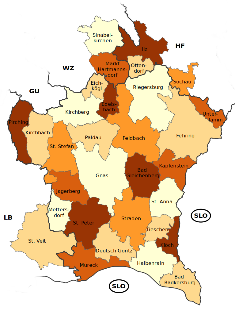 Regionskarte Steirisches Vulkanland